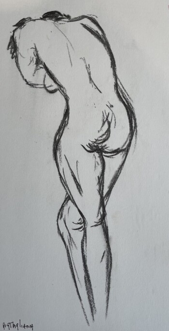ETUDE 1 NU DE DOS PENCHE