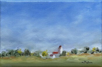 Hérouville en Vexin - Huile sur toile - 16 x 24 cm