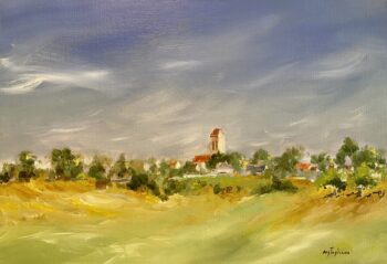 Hérouville en Vexin au Printemps - Huile sur toile - 38 x 55 cm