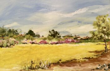 Colza-Plaine d'Auvers-sur-Oise - Gouache