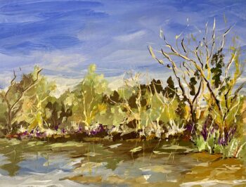 Gouache sur carton - Mare à Hérouville en Vexin - 45x30cm - 380€