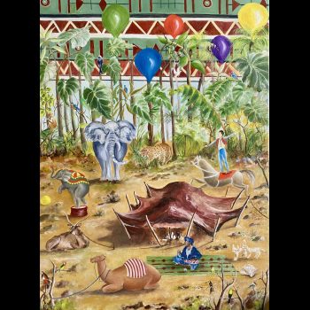 Mon monde imaginaire - Huile sur toile 100x73 cm Prix 1800€