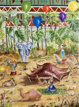 Mon monde imaginaire - Huile sur toile 100x73 cm Prix 1800€
