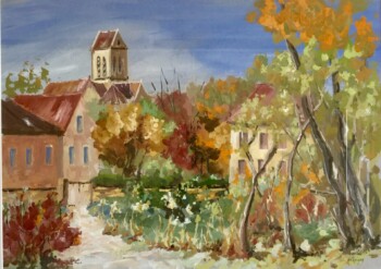 Clocher d'Auvers sur Oise. Vue de l'embarcadère