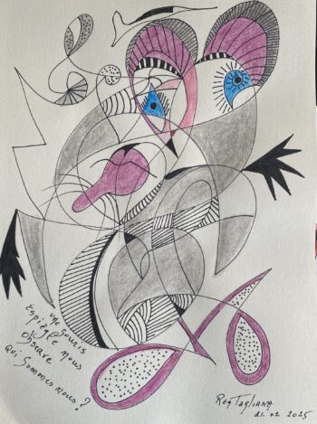 La souris - Technique mixte (encre et aquarelle) sur papier