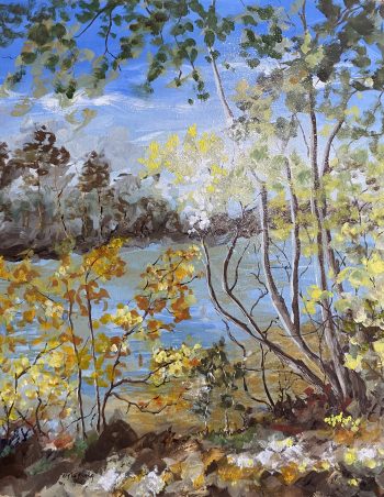 Bords d’Oise - Gouache sur carton - 39 x 49 cm - 380€